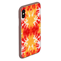 Чехол iPhone XS Max матовый Красно-желтый тай дай, цвет: 3D-коричневый — фото 2