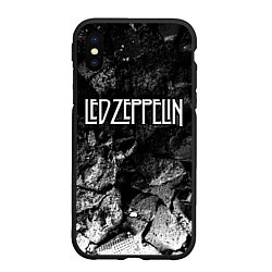 Чехол iPhone XS Max матовый Led Zeppelin black graphite, цвет: 3D-черный