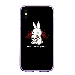 Чехол iPhone XS Max матовый Хищный кролик, цвет: 3D-светло-сиреневый