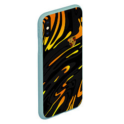 Чехол iPhone XS Max матовый Porsche - Желтые разводы, цвет: 3D-мятный — фото 2