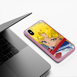 Чехол iPhone XS Max матовый Sailor Moon Усаги Цукино грустит, цвет: 3D-розовый — фото 2