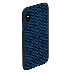 Чехол iPhone XS Max матовый Паттерн чёрно-синий мелкая клетка, цвет: 3D-черный — фото 2