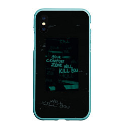 Чехол iPhone XS Max матовый Your komfort zone will kill you, цвет: 3D-мятный