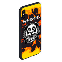 Чехол iPhone XS Max матовый Foo Fighters рок панда и огонь, цвет: 3D-черный — фото 2