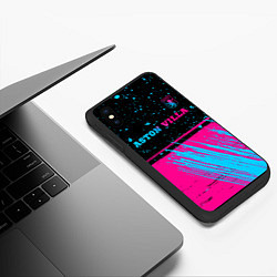 Чехол iPhone XS Max матовый Aston Villa - neon gradient посередине, цвет: 3D-черный — фото 2