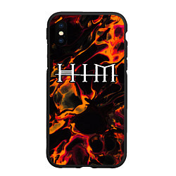 Чехол iPhone XS Max матовый HIM red lava
