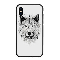 Чехол iPhone XS Max матовый Фантастический волк, цвет: 3D-черный