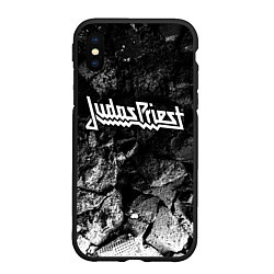 Чехол iPhone XS Max матовый Judas Priest black graphite