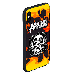 Чехол iPhone XS Max матовый Asking Alexandria рок панда и огонь, цвет: 3D-черный — фото 2