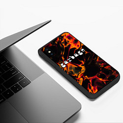 Чехол iPhone XS Max матовый Garbage red lava, цвет: 3D-черный — фото 2