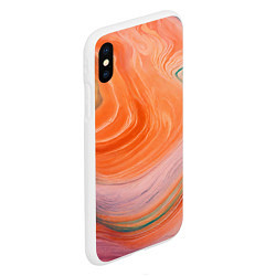 Чехол iPhone XS Max матовый Мраморный паттерн, цвет: 3D-белый — фото 2