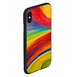 Чехол iPhone XS Max матовый Рисунок масляной пастелью, цвет: 3D-черный — фото 2