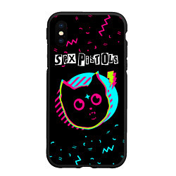 Чехол iPhone XS Max матовый Sex Pistols - rock star cat, цвет: 3D-черный