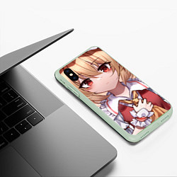 Чехол iPhone XS Max матовый Touhou Project Flandre милая улыбка, цвет: 3D-салатовый — фото 2