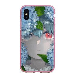 Чехол iPhone XS Max матовый Touhou Project Когаса Татара слёзы на глазах, цвет: 3D-розовый