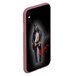 Чехол iPhone XS Max матовый Слэш музыкант группы Guns N Roses, цвет: 3D-малиновый — фото 2