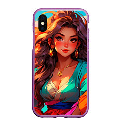 Чехол iPhone XS Max матовый Girl в кимоно