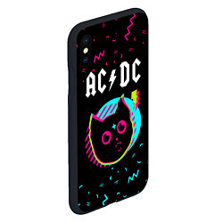 Чехол iPhone XS Max матовый AC DC - rock star cat, цвет: 3D-черный — фото 2