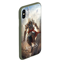 Чехол iPhone XS Max матовый Assassins creed старинный город, цвет: 3D-темно-зеленый — фото 2