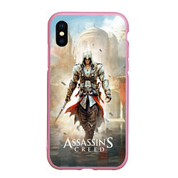 Чехол iPhone XS Max матовый Assassins creed poster game, цвет: 3D-розовый