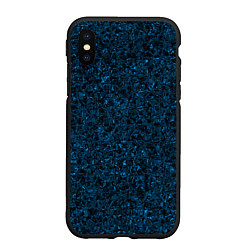 Чехол iPhone XS Max матовый Тёмный синий текстура, цвет: 3D-черный