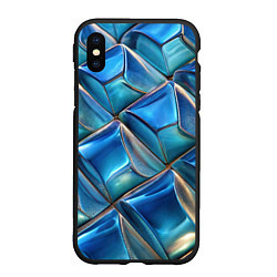 Чехол iPhone XS Max матовый Объемная стеклянная мозаика, цвет: 3D-черный