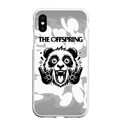 Чехол iPhone XS Max матовый The Offspring рок панда на светлом фоне, цвет: 3D-белый