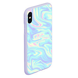 Чехол iPhone XS Max матовый Жидкая абстракция, цвет: 3D-светло-сиреневый — фото 2