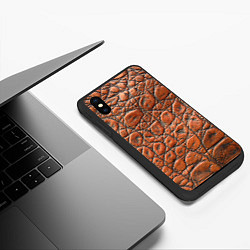 Чехол iPhone XS Max матовый Змеиная шкура текстура, цвет: 3D-черный — фото 2