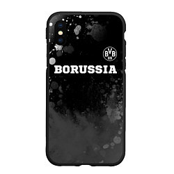 Чехол iPhone XS Max матовый Borussia sport на темном фоне посередине, цвет: 3D-черный