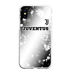 Чехол iPhone XS Max матовый Juventus sport на светлом фоне посередине, цвет: 3D-белый