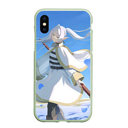 Чехол iPhone XS Max матовый Sousou no Frieren Фрирен beautiful smile, цвет: 3D-салатовый