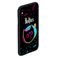 Чехол iPhone XS Max матовый The Beatles - rock star cat, цвет: 3D-черный — фото 2