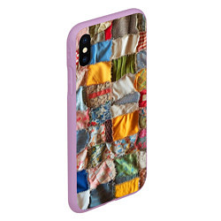 Чехол iPhone XS Max матовый Patchwork - ai art, цвет: 3D-сиреневый — фото 2