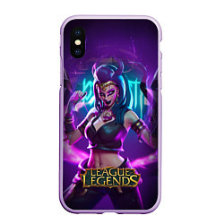 Чехол iPhone XS Max матовый League Of Legends Akali Kda, цвет: 3D-сиреневый