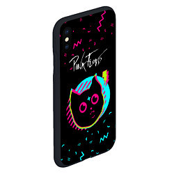 Чехол iPhone XS Max матовый Pink Floyd - rock star cat, цвет: 3D-черный — фото 2