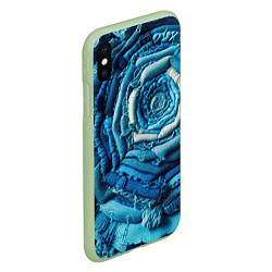 Чехол iPhone XS Max матовый Джинсовая роза - нейросеть, цвет: 3D-салатовый — фото 2
