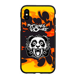 Чехол iPhone XS Max матовый My Chemical Romance рок панда и огонь