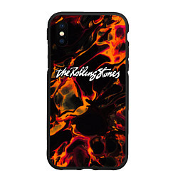 Чехол iPhone XS Max матовый Rolling Stones red lava