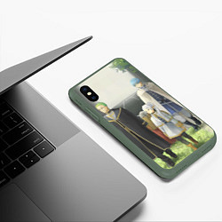 Чехол iPhone XS Max матовый Sousou no Frieren Айзен Хайтер Химмель, цвет: 3D-темно-зеленый — фото 2