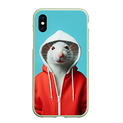 Чехол iPhone XS Max матовый Крыс в балахоне