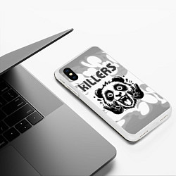 Чехол iPhone XS Max матовый The Killers рок панда на светлом фоне, цвет: 3D-белый — фото 2