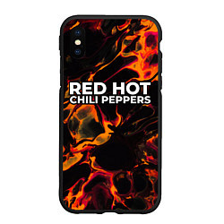 Чехол iPhone XS Max матовый Red Hot Chili Peppers red lava