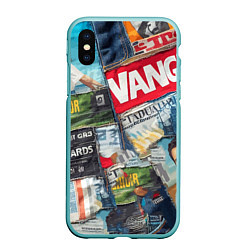 Чехол iPhone XS Max матовый Vanguard collage - ai art patchwork, цвет: 3D-мятный