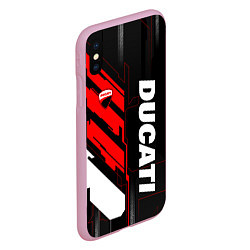 Чехол iPhone XS Max матовый Ducati - красный технологический, цвет: 3D-розовый — фото 2