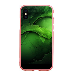 Чехол iPhone XS Max матовый Зеленая яркая абстрактная текстура, цвет: 3D-баблгам