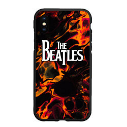 Чехол iPhone XS Max матовый The Beatles red lava