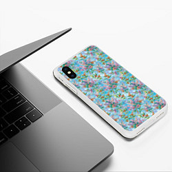 Чехол iPhone XS Max матовый Паттерн из сирени, цвет: 3D-белый — фото 2