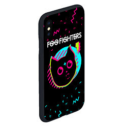 Чехол iPhone XS Max матовый Foo Fighters - rock star cat, цвет: 3D-черный — фото 2