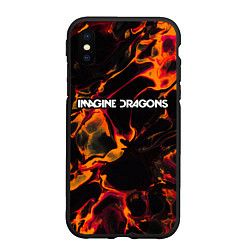 Чехол iPhone XS Max матовый Imagine Dragons red lava